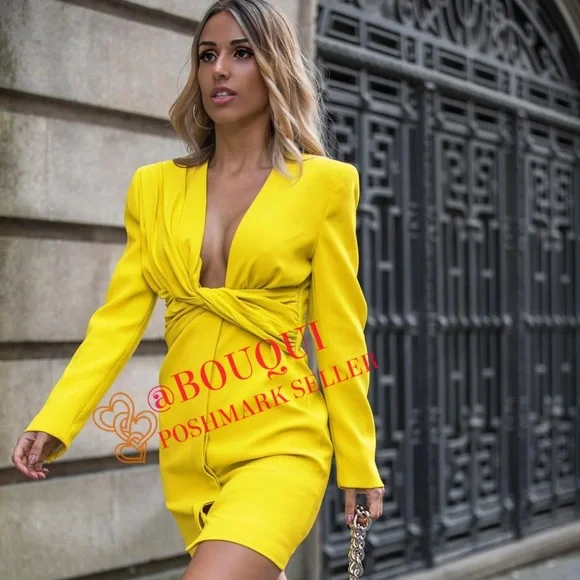BLOGGERS FAV ZARA LIMITED EDITION BLAZER DRESS WITH DRAPED NECK